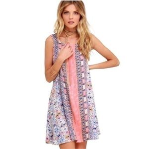 Lulu’s Whisk Me Away Coral Pink Print Swing Dress 💕